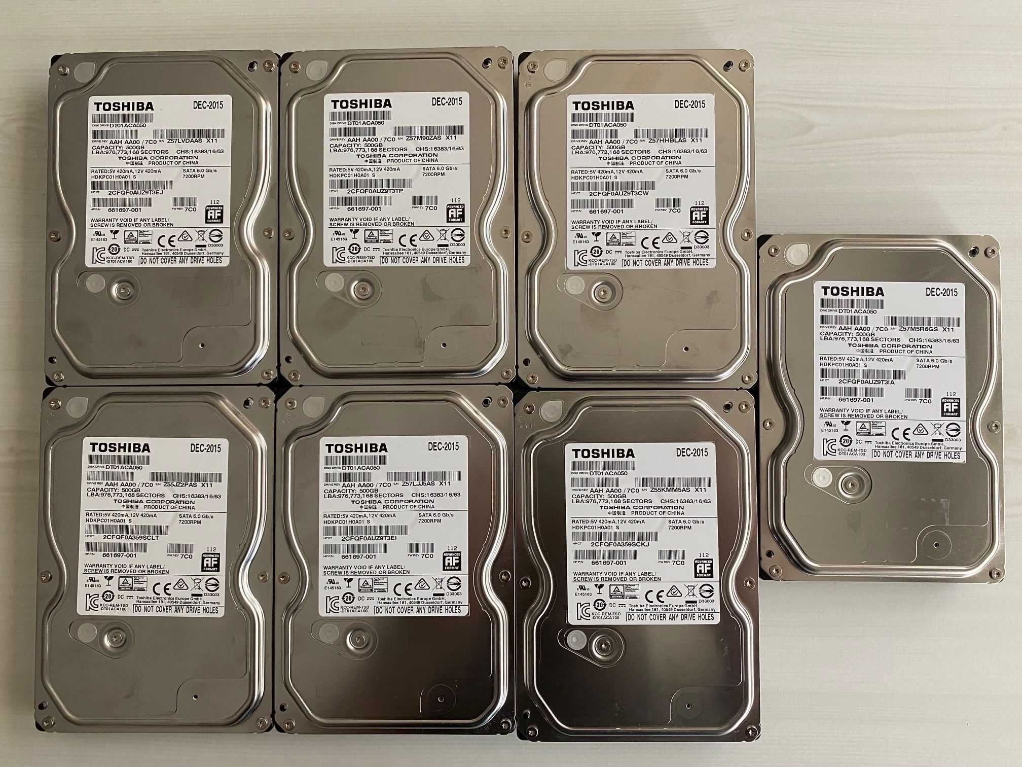 Lote Disco Rigido HDD Toshiba 500GB 7200rpm