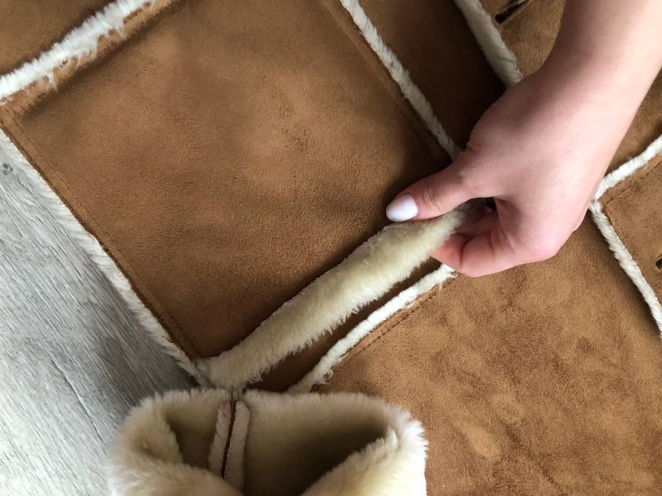 Женская удлиненная Дублёнка с капюшоном ML