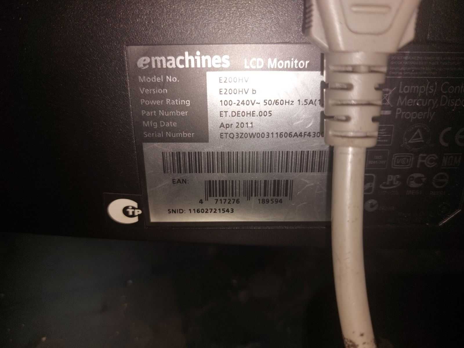 Монітор E-Machines E200HV 20"