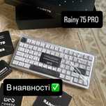 В НАЯВНОСТІ! Rainy 75 PRO RGB Біла Wobkey механічна ігрова клавіатура