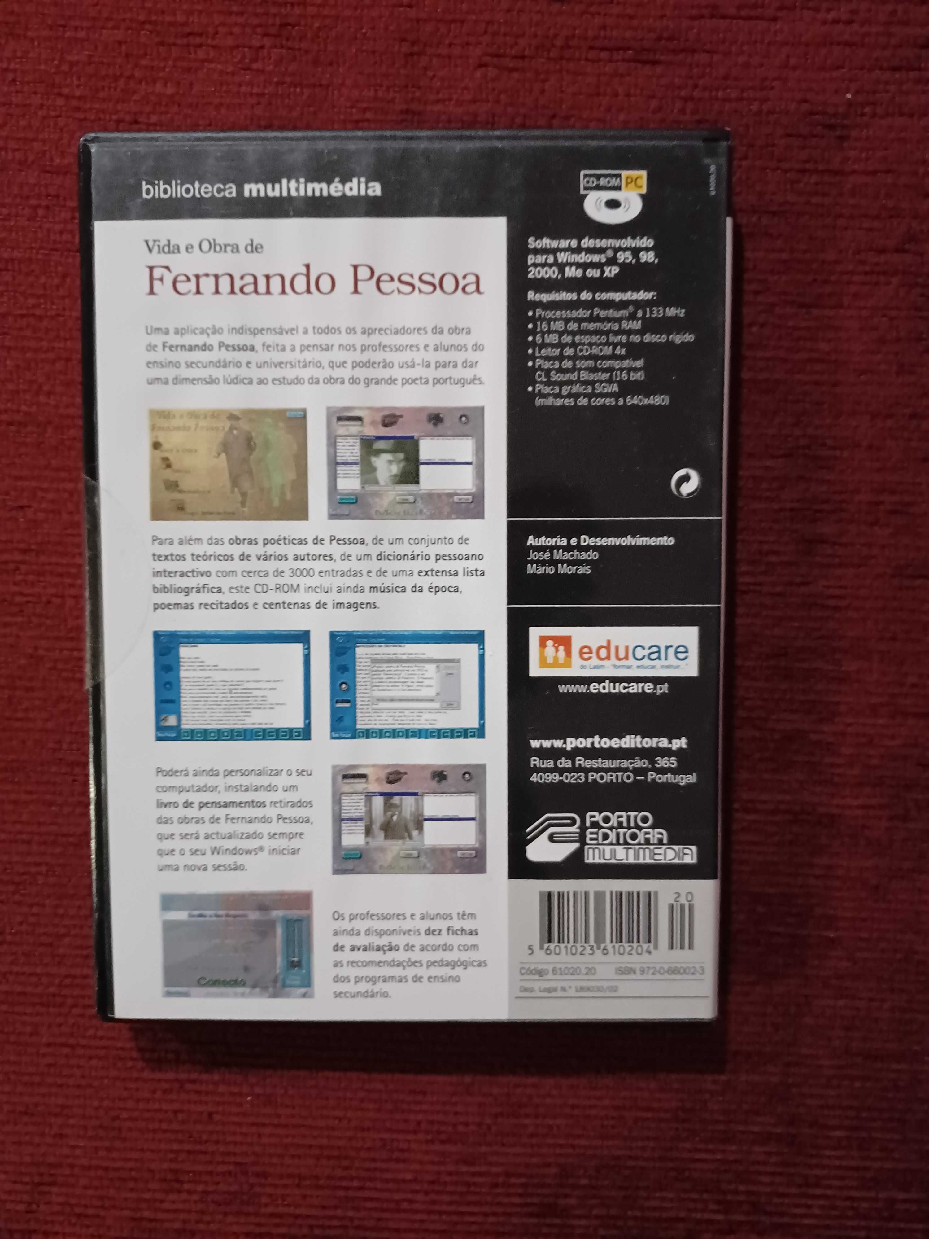 Vida e Obra de Fernando Pessoa  CD-ROM PC