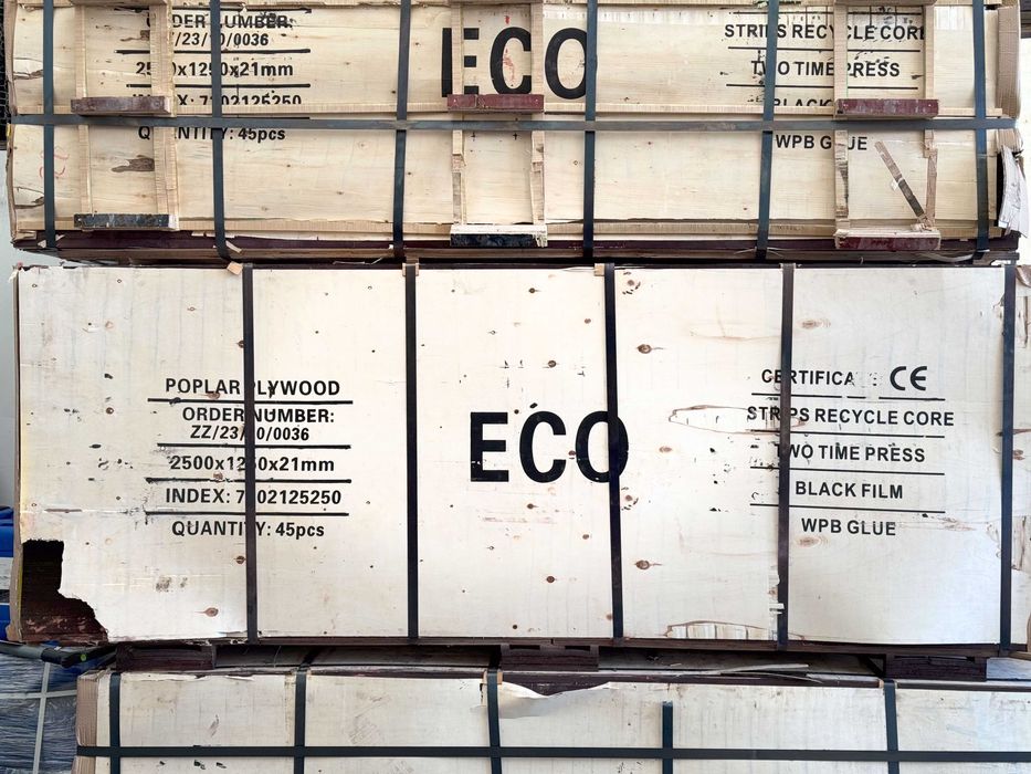 Płyta sklejka topolowa eco sprzedaż paletowa 43-45 arkuszy