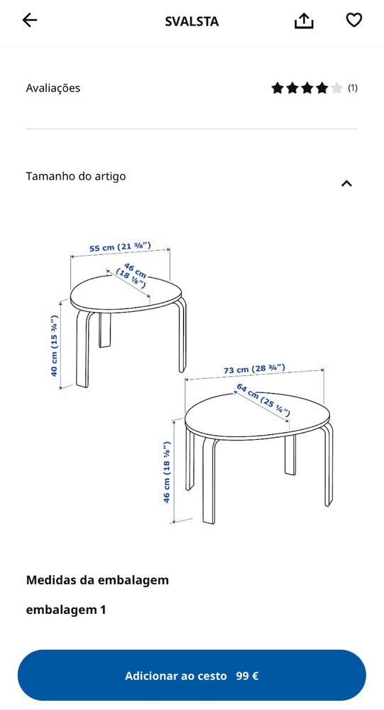 Mesas de encaixar Ikea Svalsta