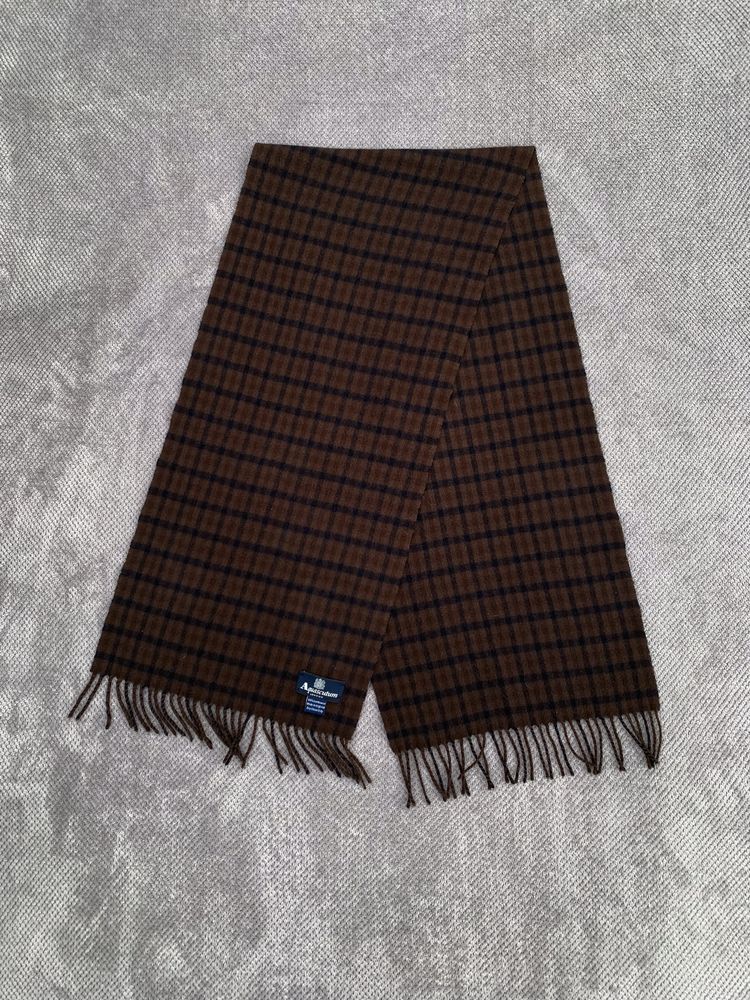 Aquascutum London Vintage Scarf Made in England Brown/Black шарф