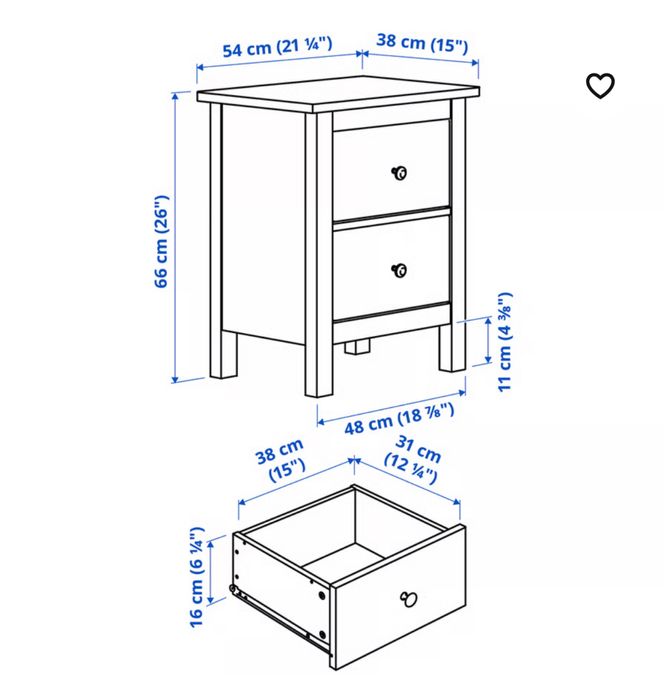 Mesa de cabeceira Hemnes IKEA