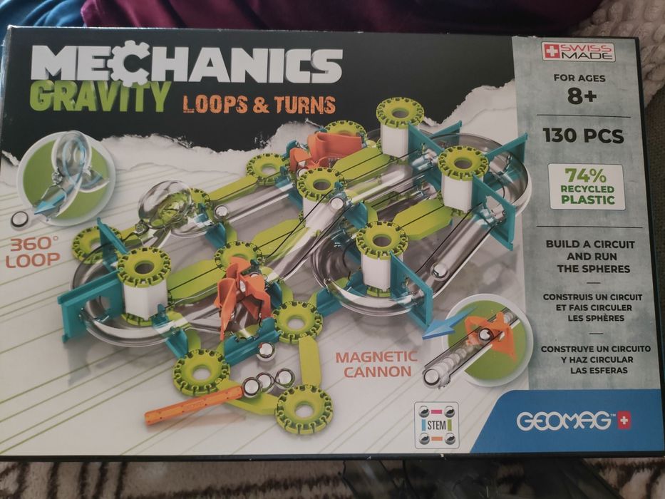 Klocki magnetyczne Geomag Loops&Turns 130el. Wiek 8+ - stan IDEALNY