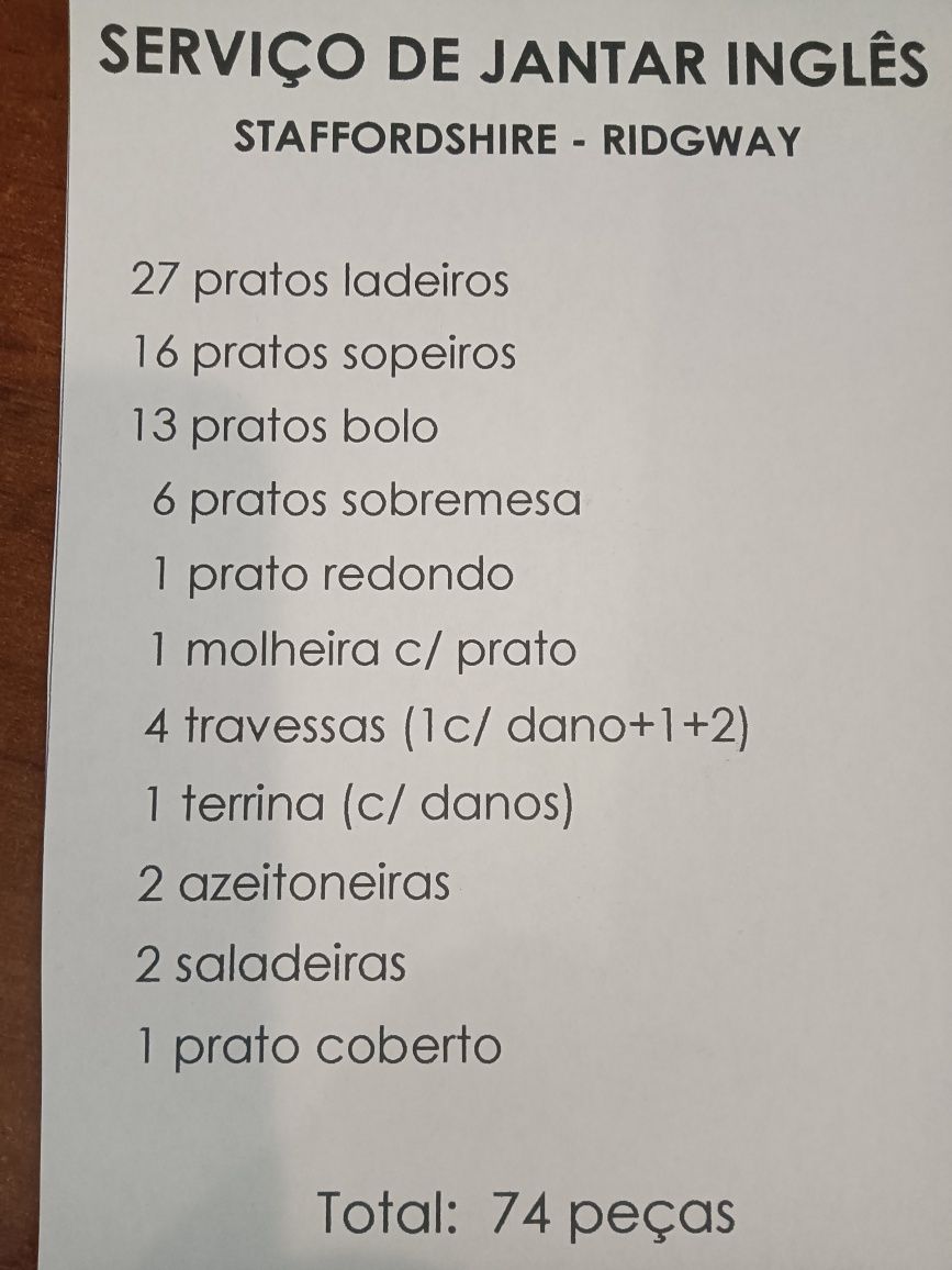 Serviço de Jantar Inglês