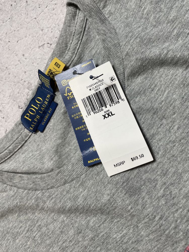 Новая Мужская Оригинальная Футболка Polo Ralph Lauren Bear,XXL