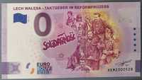 Banknot 0 Euro - Lech Wałęsa - Solidarność - 2021 - niski numer