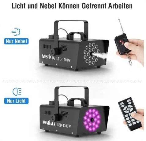 Maszyna do dymu, 1200W maszyna do dymu z 18 diodami LED RGB