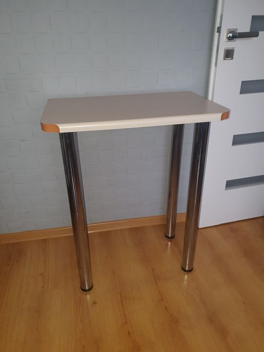 Stół stolik kuchenny meble blat wysoki roboczy nogi chrom