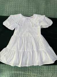 Biała sukienka Zara haft 3-4lata