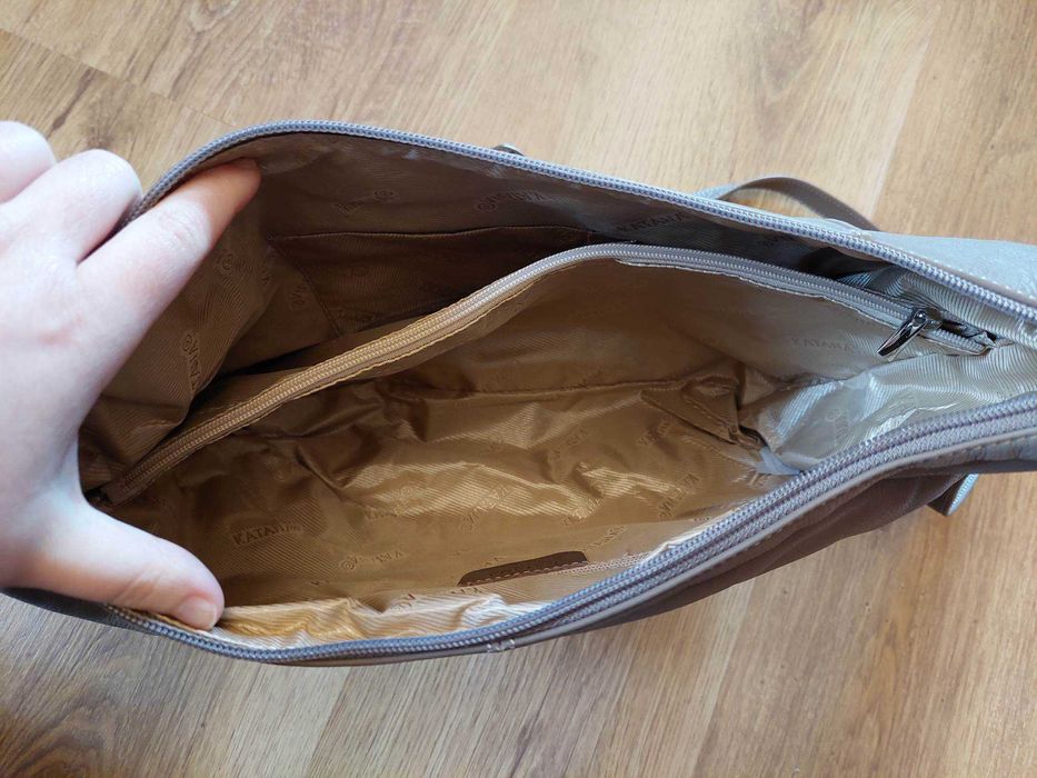 skórzana torebka katana na zamek nowa