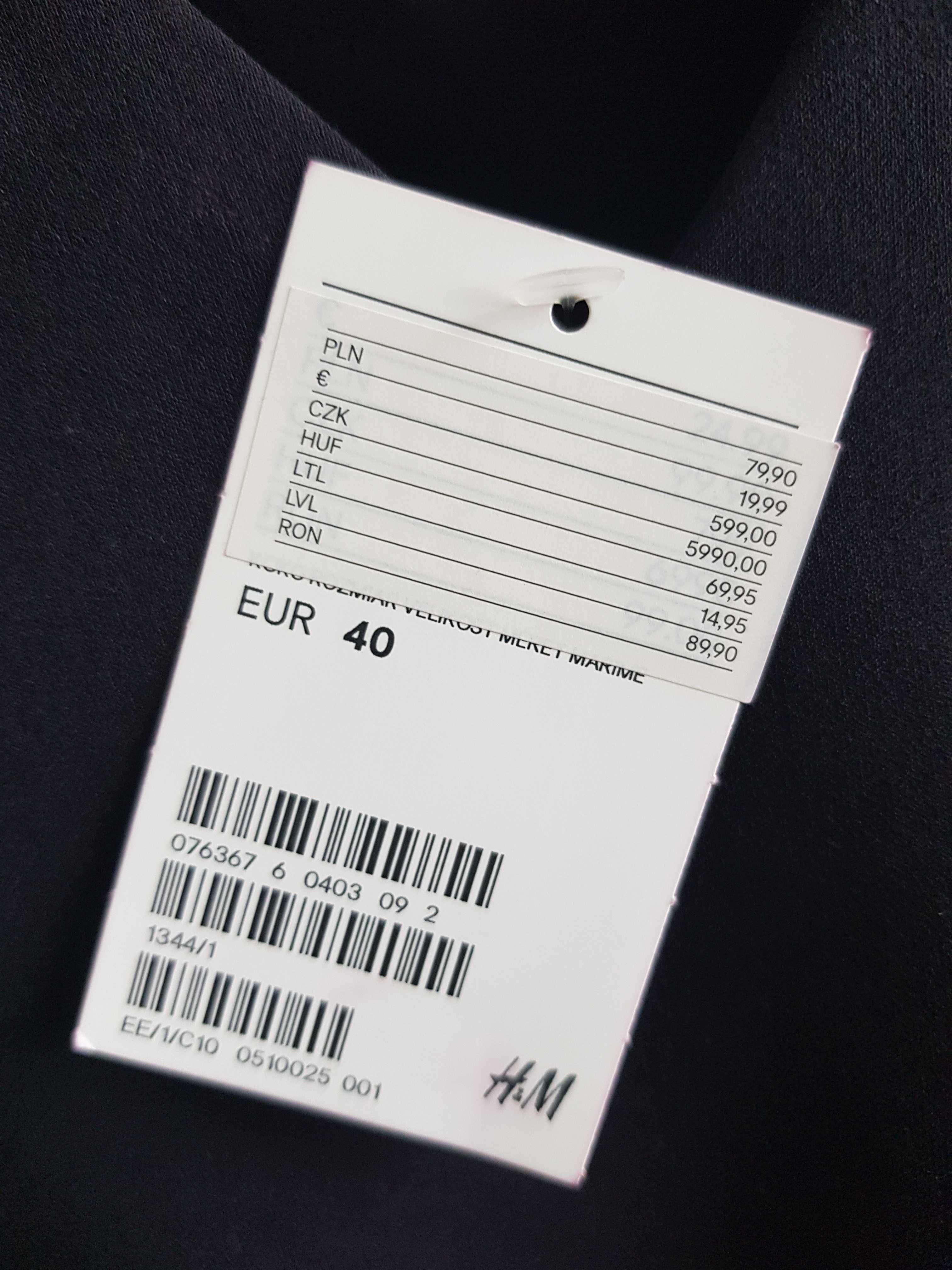 Czarna sukienka H&M ozdobne wiązanie nieużywana z metką 40/L/12