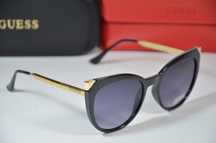 okulary damskie przeciwsłoneczne GUESS GF0359 kocie oczy czarne złote