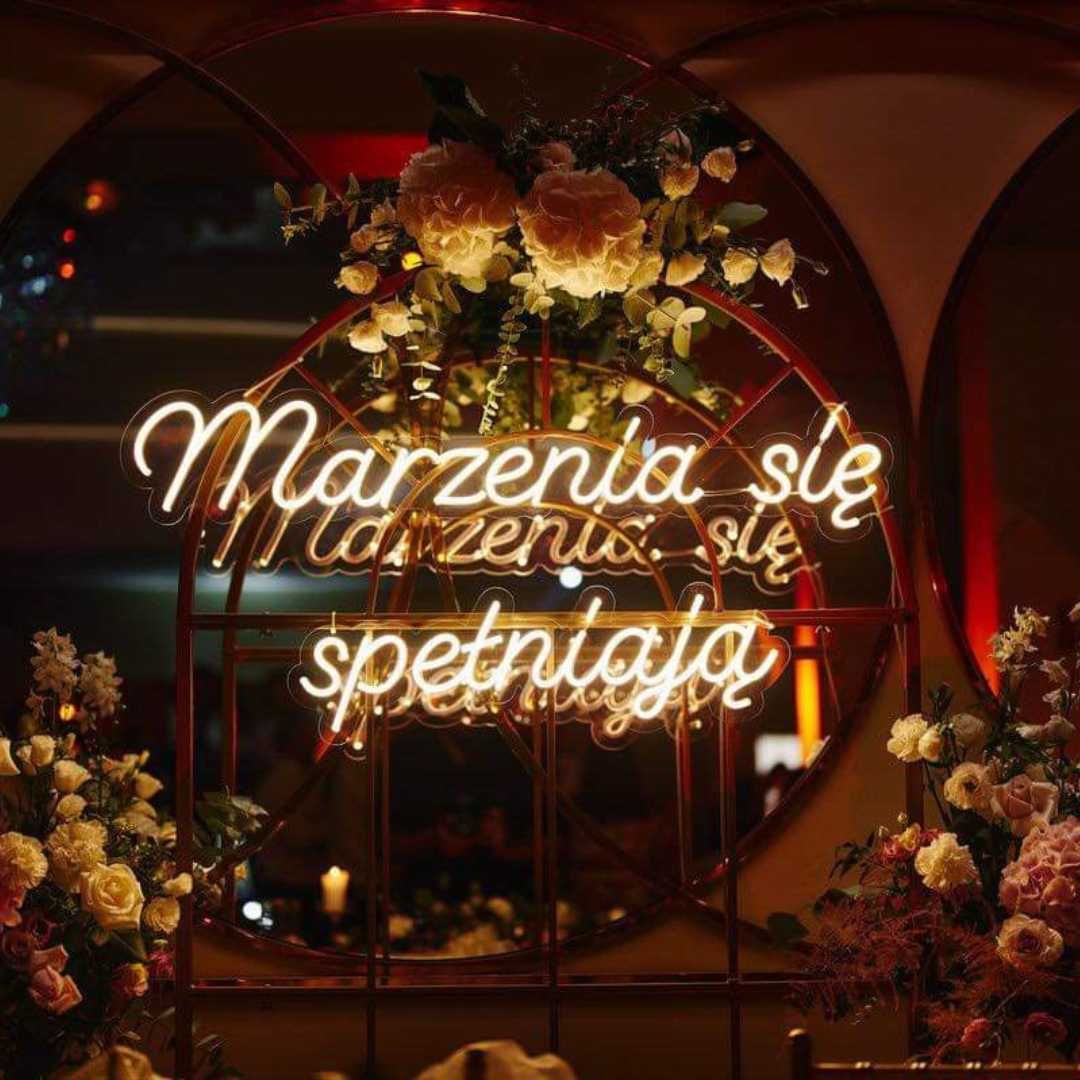 Miłość napis led ledon na wesele neon