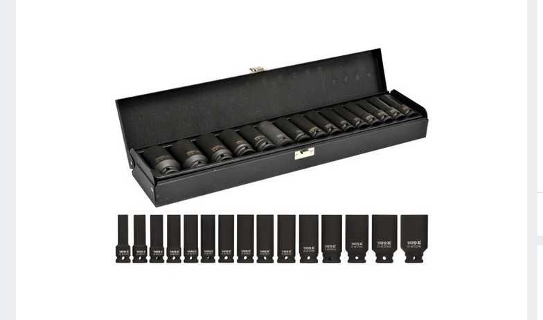YATO Zestaw Nasadek Udarowych 1/2'' 10-32MM 15el KLUCZE + GRATIS