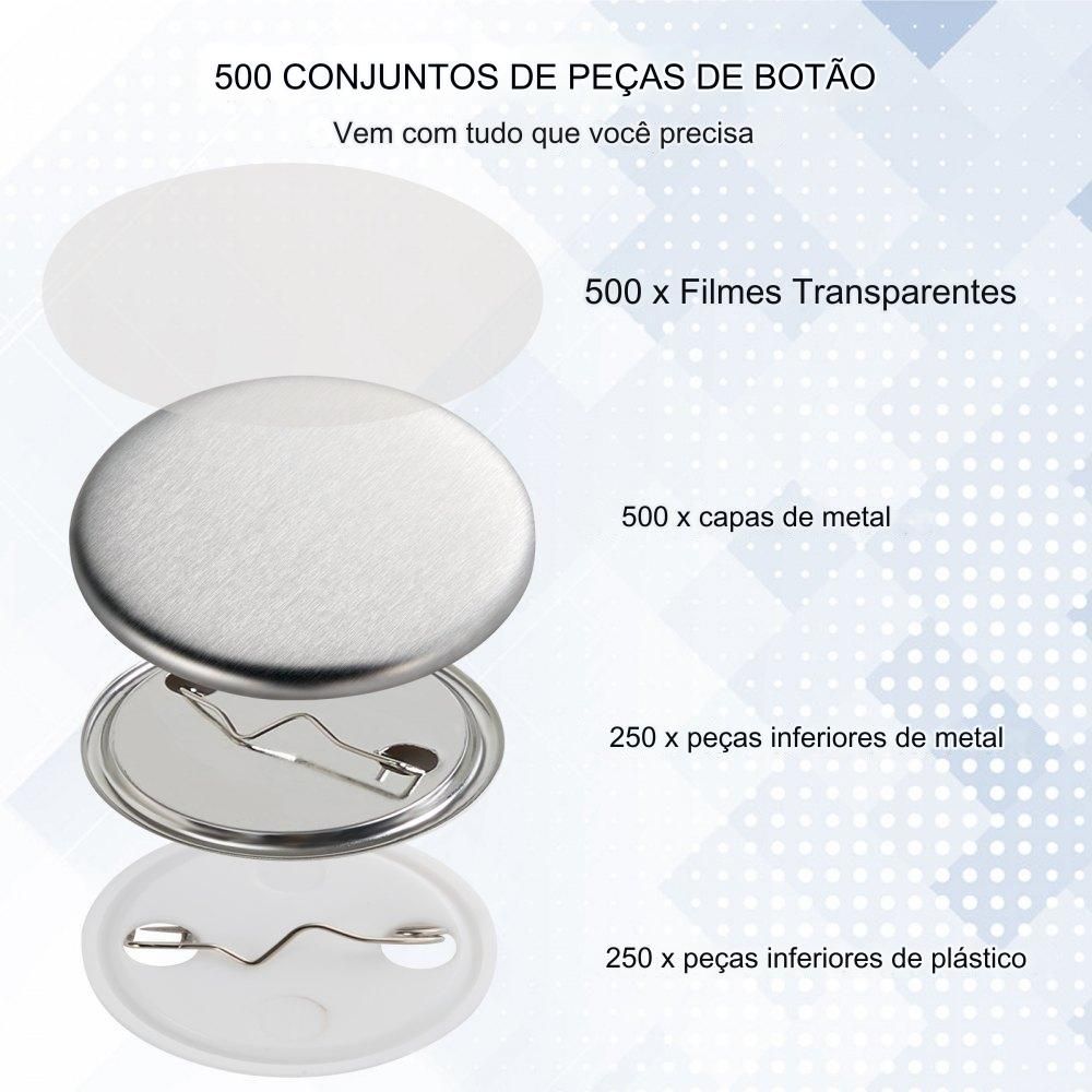 Máquina de Botões  - 32mm com 500 Botões em Branco