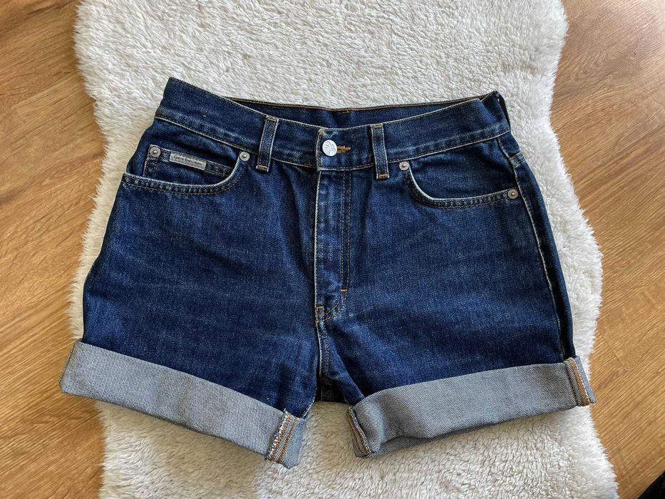 Calvin Klein spodenki szorty wysoki stan xs s jeansowe
