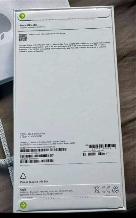 iPhone 16 Pro Max de 256GB Novo e Lacrado com Garantia 3 Anos