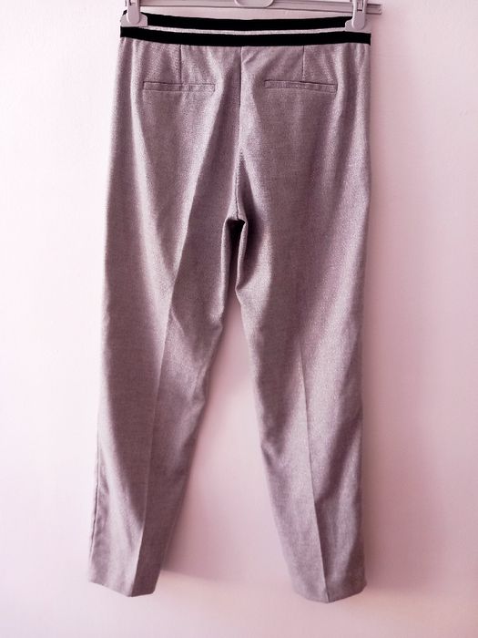 Spodnie szare damskie świecące roz.S/M wymiary opis