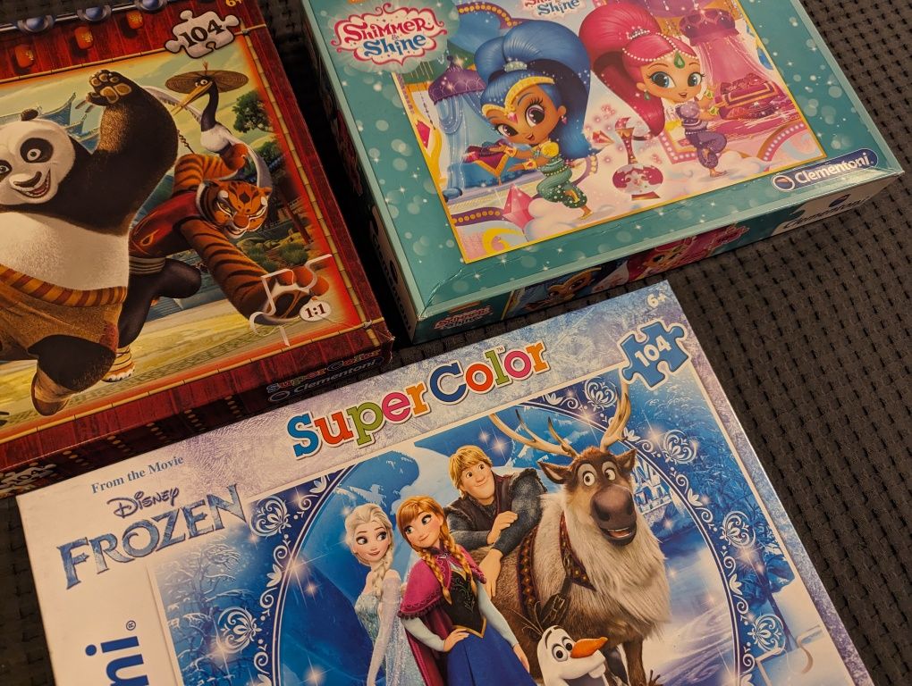 Książki i puzzle Kraina Lodu Frozen Disney Zaplątani Shimmer Kung Fu