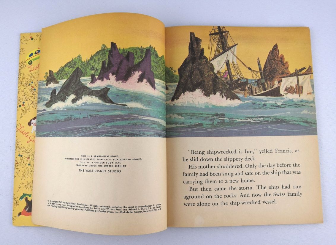 Książka Swiss Family Robinson Walt Disney (Golden Press New York,1961)