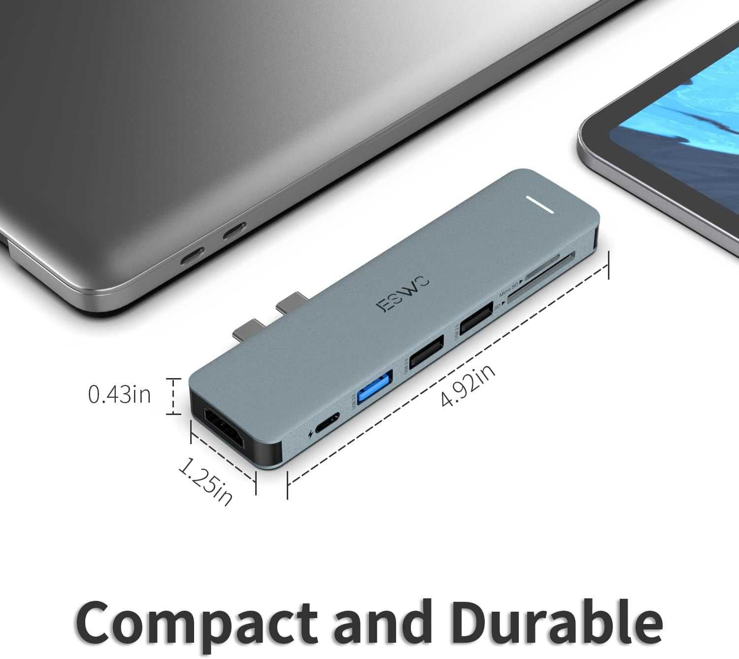 Stacja dokująca HUB USB-C 4K 7W2 SD/TF 100W JEWSO Macbook