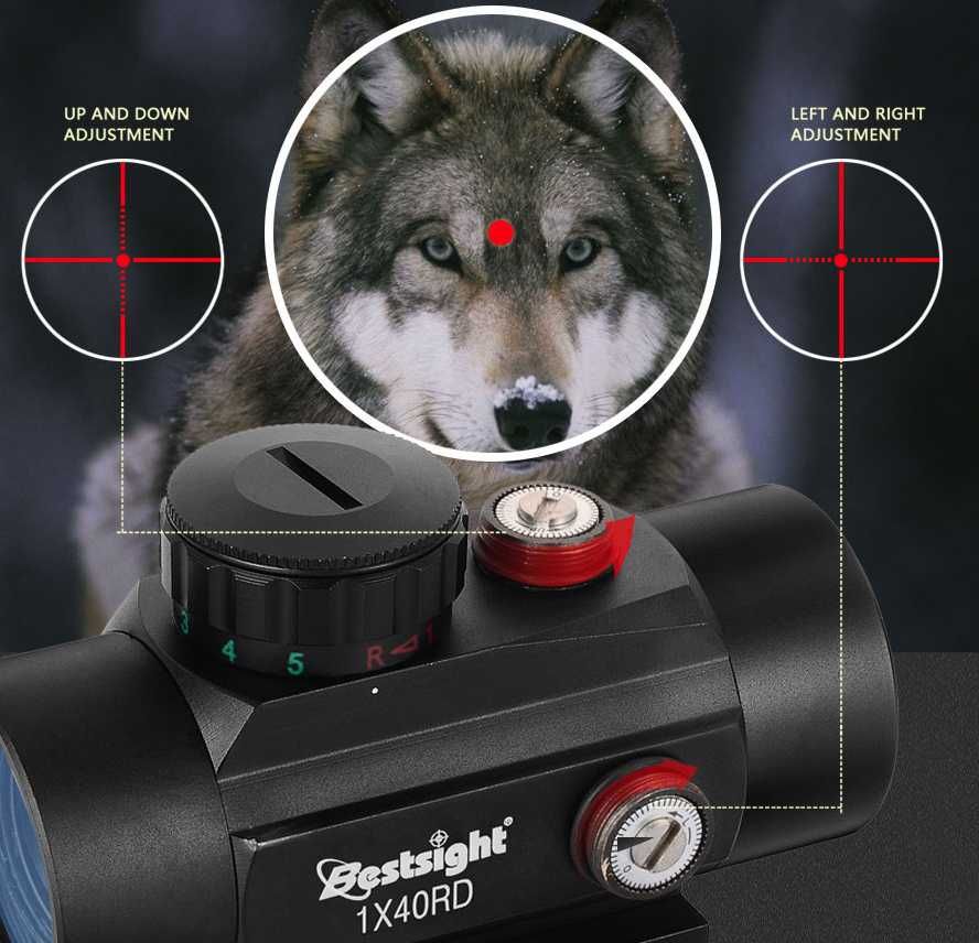 Тактический коллиматорный прицел BESTSIGHT 1x40 Red Dot для страйкбола