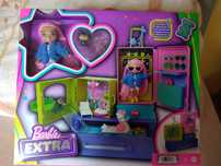 Barbie EXTRA zestaw mała lalka i zwierzątka Nowe prezent