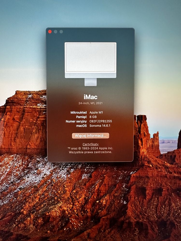 apple iMac 24 cale 2021 M1 niebieski