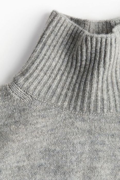 светр светрик джемпер з горловиною h&m сірий меланж меланжевий свитер