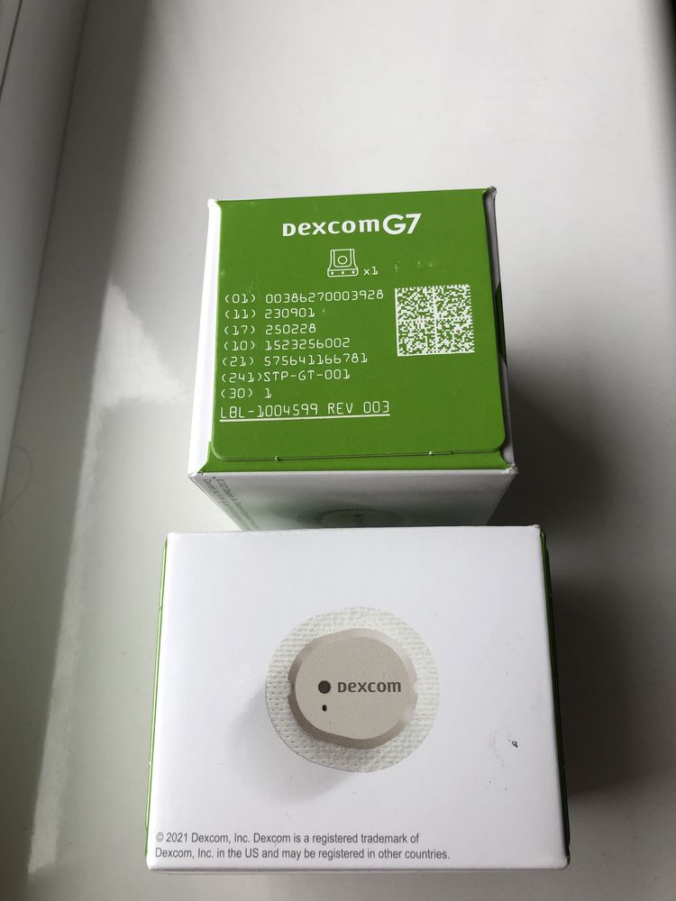 2 шт Сенсори Dexcom G7 в ммоль, придатність - 02.2025 Контроль діабету