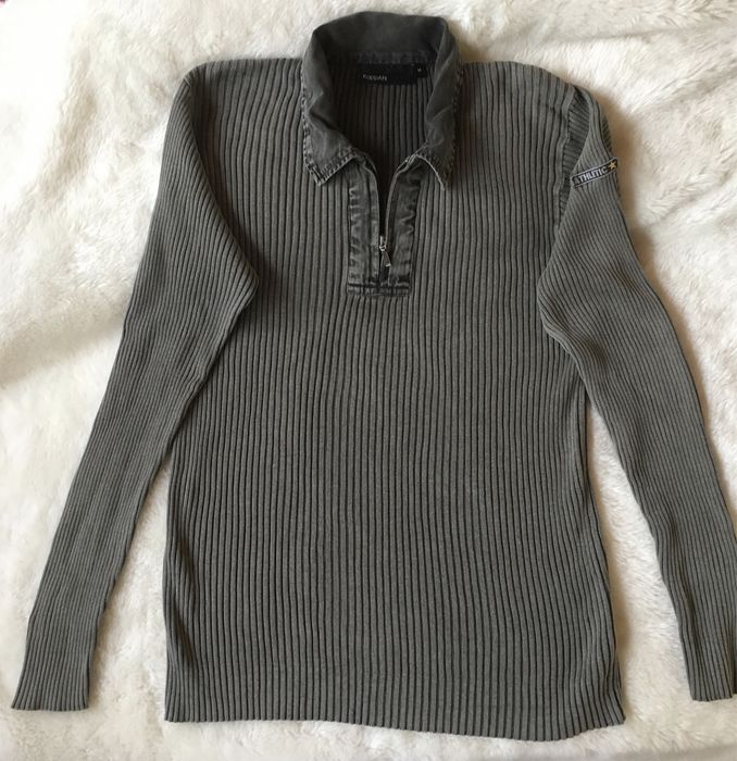 Męski Kardigan sweter t-shirt Kappahal prążkowany kołnierz zamek M-L