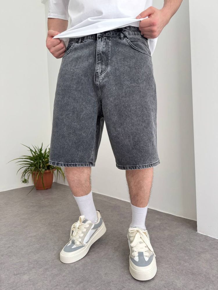 Джинсові чоловічі шорти BAGGY Мужские широкие джинсовые шорты