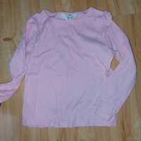 Bluzka bluzeczka różowa prążek z falbanką h&m rozm 110/116