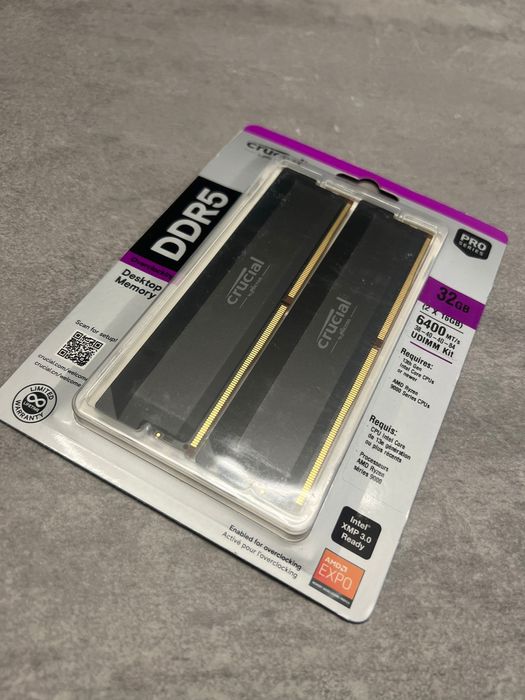 Crucial DDR5 32GB 2x16GB 6400 MHz CL40 Pro Series XMP EXPO