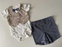 Komplet H&M dla chłopca body z kamizelką i spodenki rozmiar 92