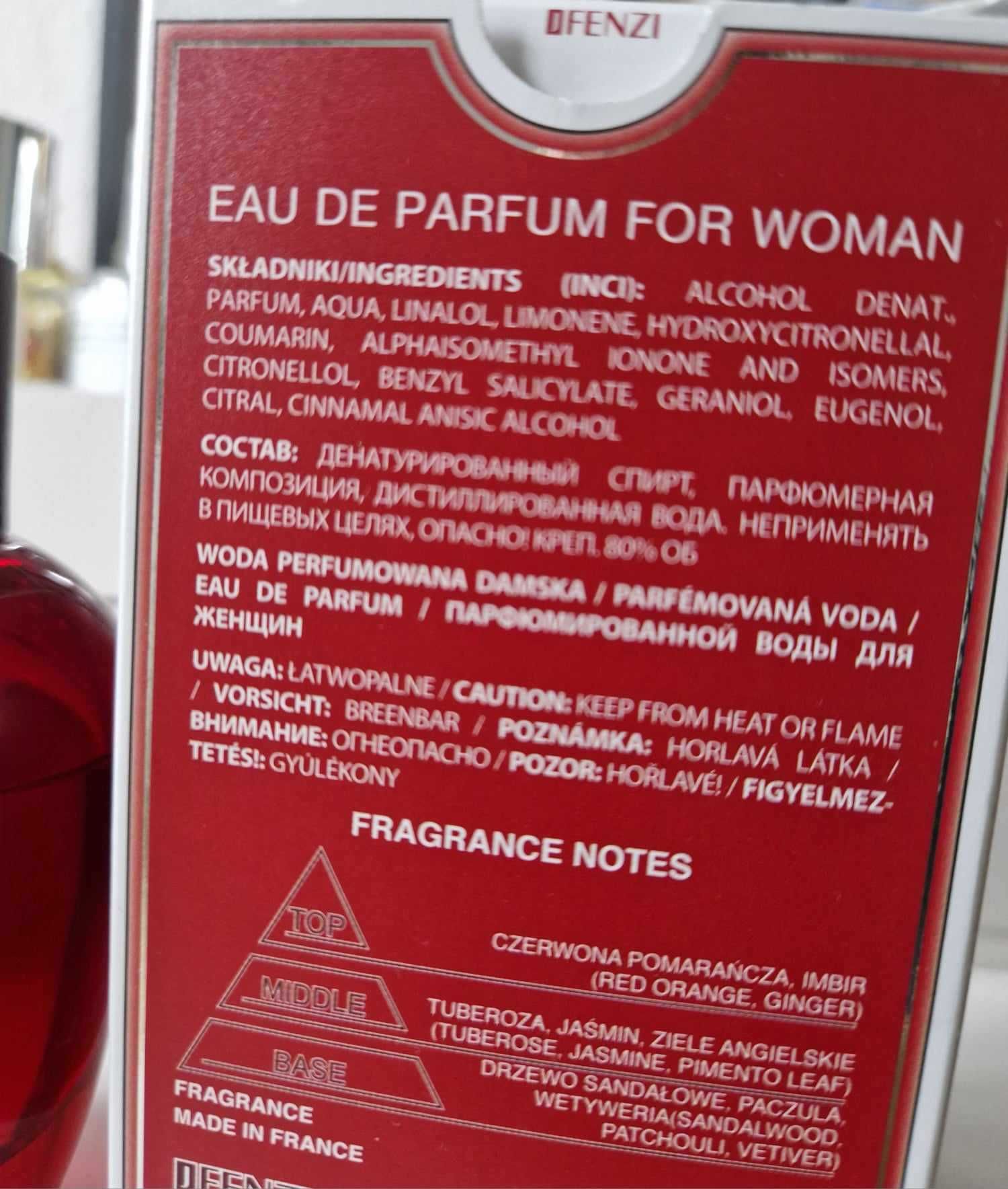 JFenzi Illegal perfumy damskie jak GIVENCHY L'Interdit Rouge 100 ml
