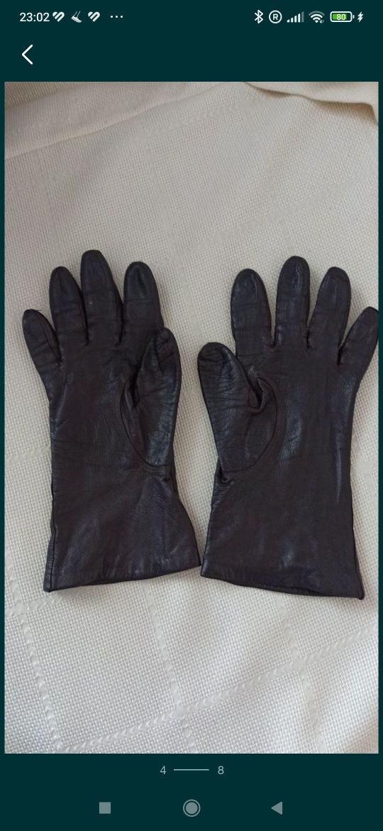 Skórzane rękawiczki rozmiar 6