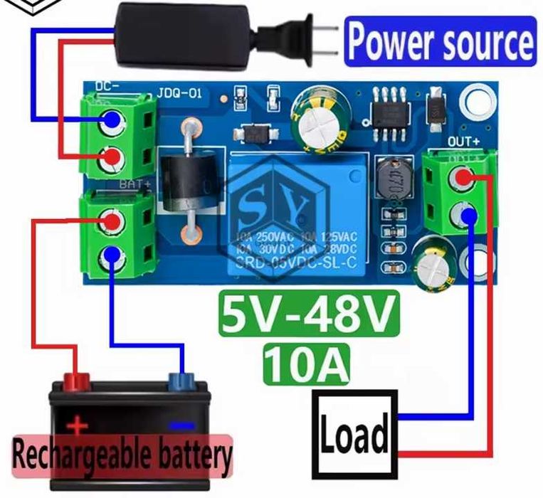YX850 Модуль реле перемикання аварійного живлення DC 5-48 безперебійн