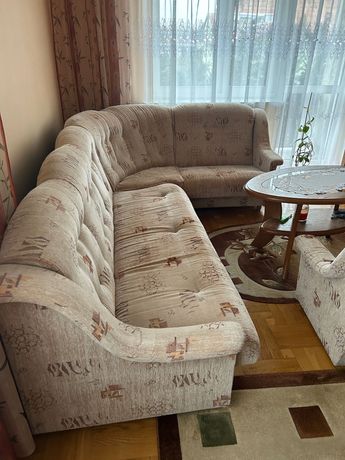 Kanapa/narożnik+dwa fotele+stolik
