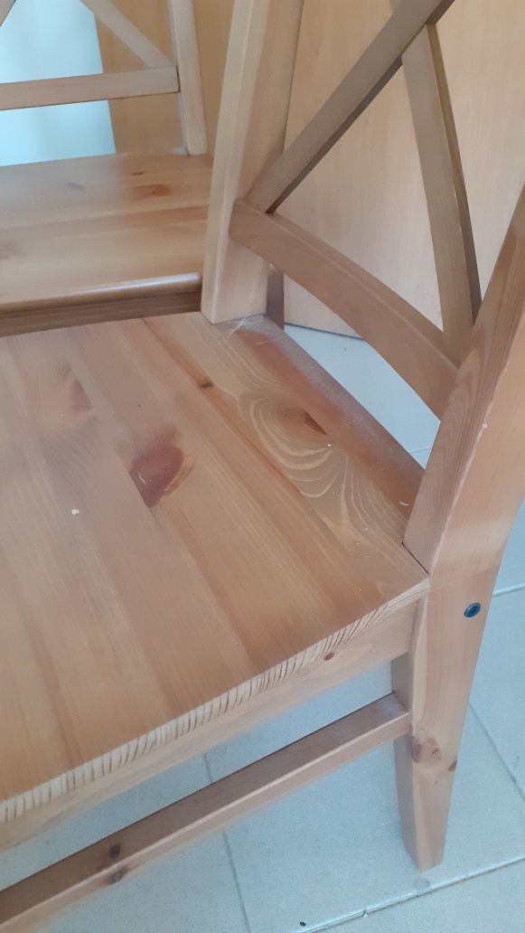 4 cadeiras madeira massiça pinho Ingolf ikea