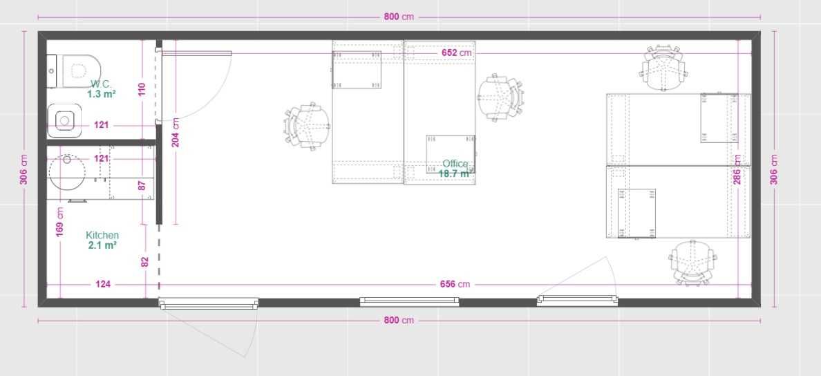 Kontenery biurowe mobilne pawilon handlowy XXL 8x3m WC+aneks Producent