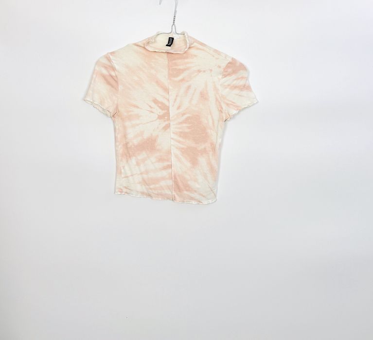 Kremowo-brzoskwiniowa bluzka tie-dye XS 34 H&M
