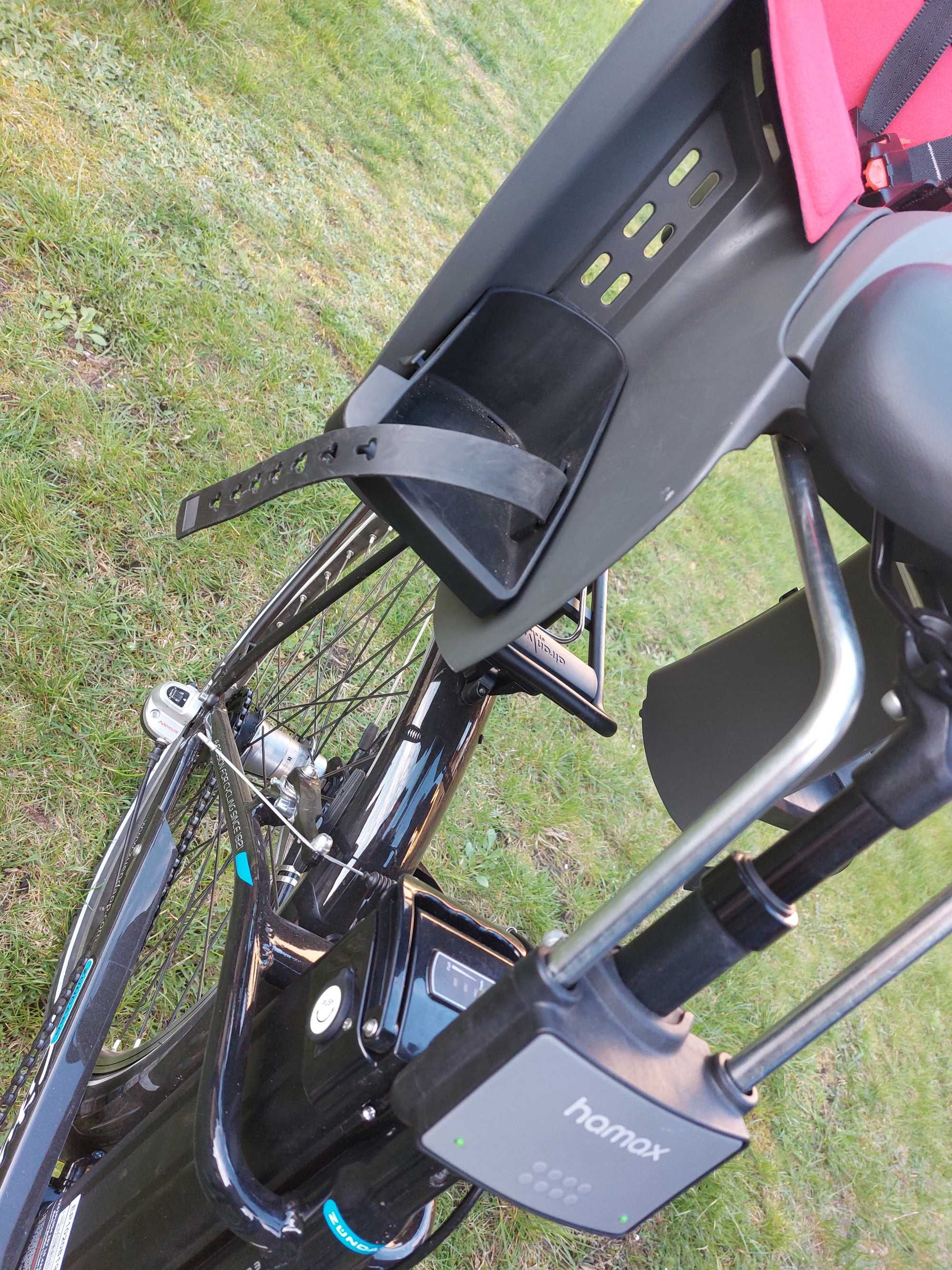 Fotelik rowerowy Hamax Smiley z adapterem na ramę. GRATIS KASK