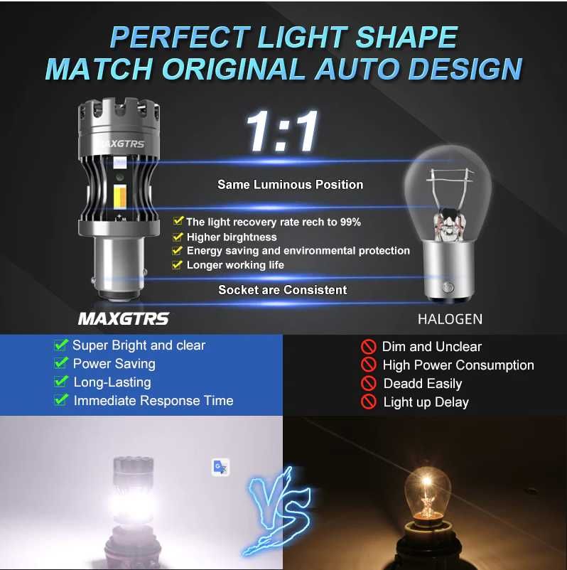 LED лампи для авто MAXGTRS цоколем P21/5W (BAY15D)