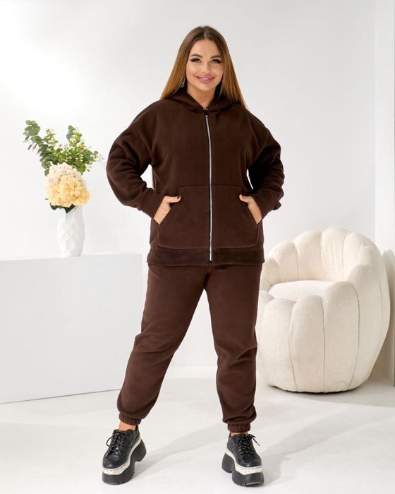 Жіночий спортивний костюм двосторонній фліс  48-50 52-54 56-58