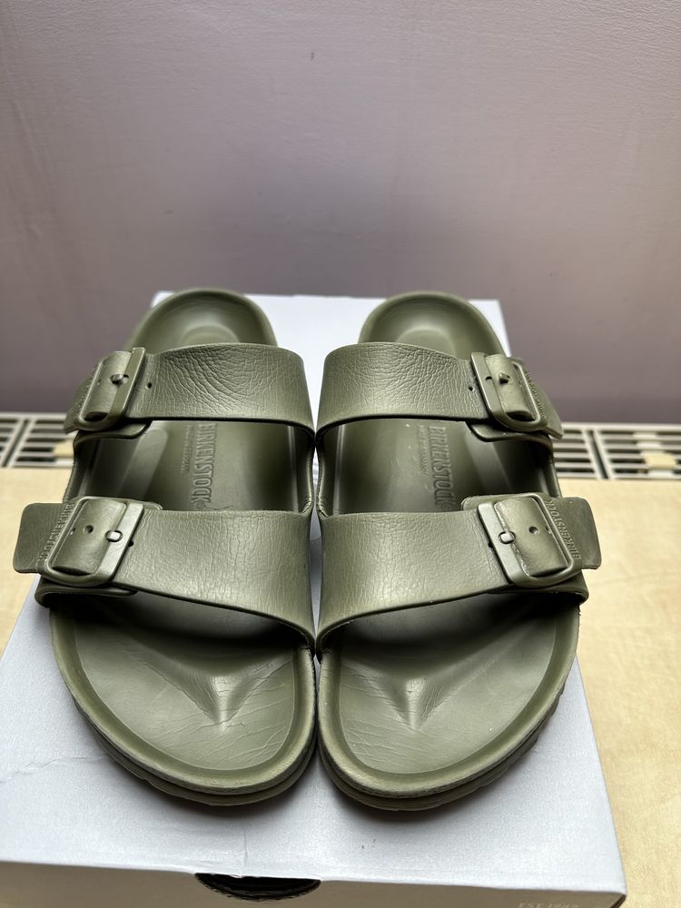Klapki sandały kąpielowe paski zielone Birkenatock unisex