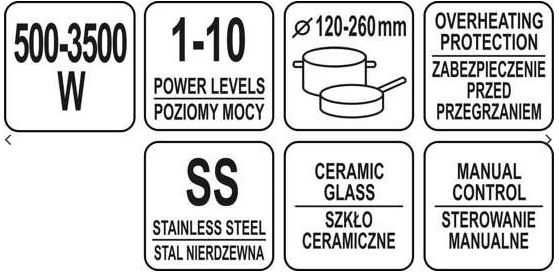 Kuchenka indukcyjna regulowana manualnie 3500 W